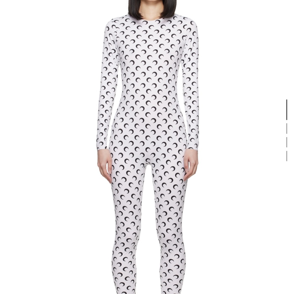 Marine Serre Black and White Moon Print Jumpsuit